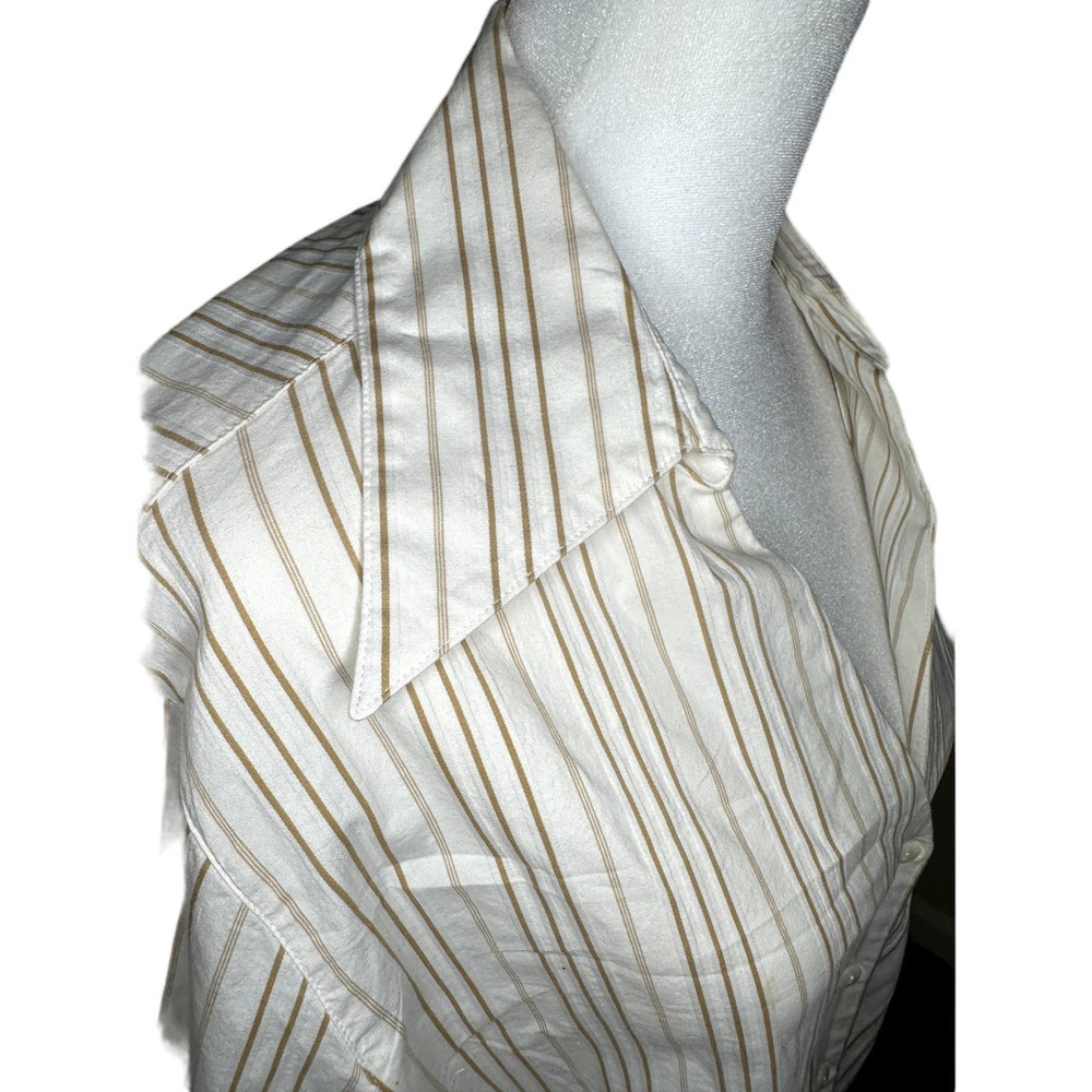 Striped Collared V Button Down. Classy, Comfortab… - image 2